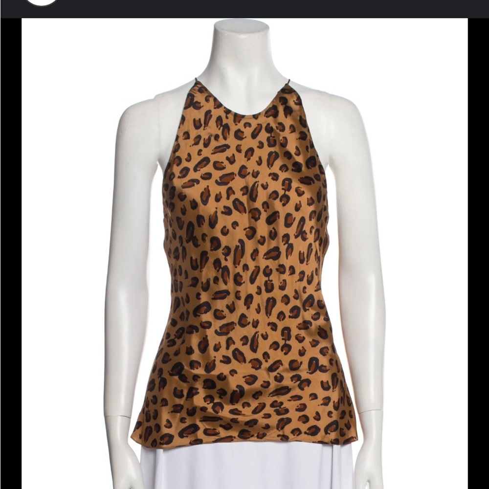 Rosetta Getty 4 Leopard Print Halter Top